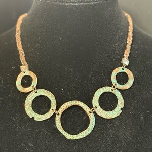 Elegant Gold and Green Circle Necklace